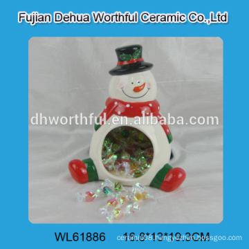 2016 Christmas ornaments ceramic candy holder in snowman shape